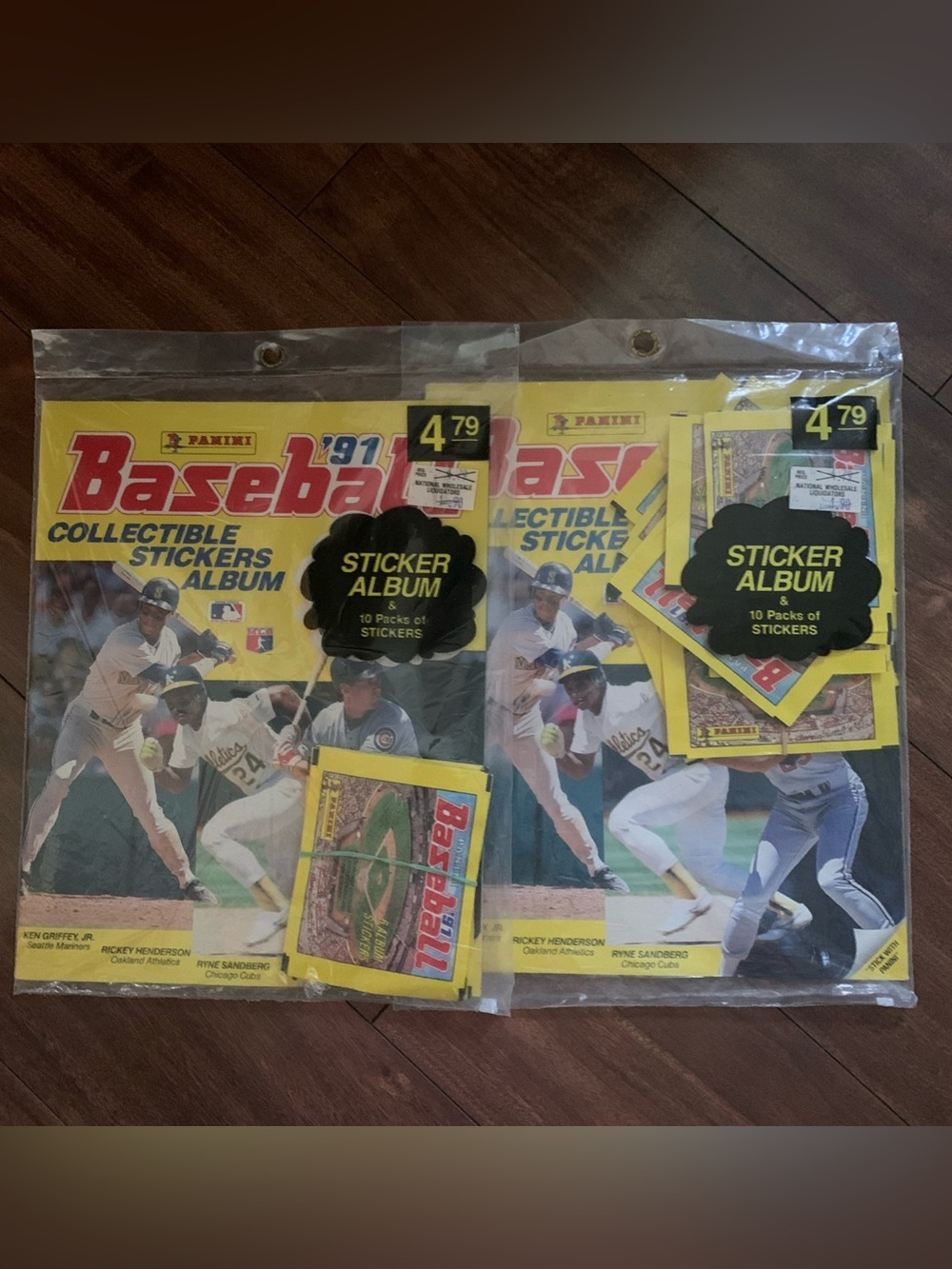 Lot of 2 -1991 Panini Collectible Baseball Stickers & Album Set Sealed Package
